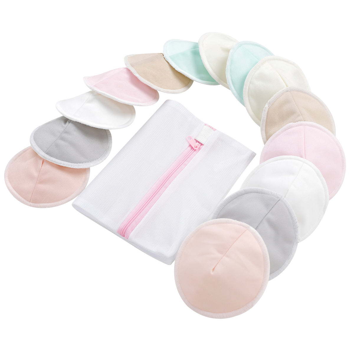 Bumpwell reusable bamboo nursing pads with mesh laundry bag