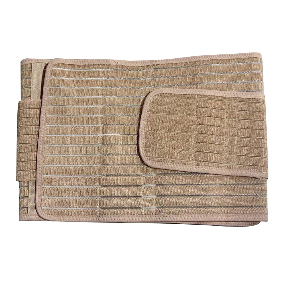 Beige postpartum belly wrap laid flat