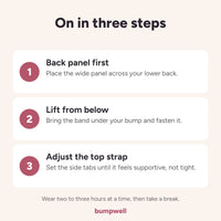 Infographic: how to put on the support belt in three steps