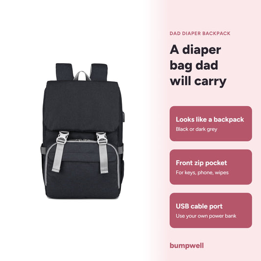 A diaper bag dad will carry - Bumpwell dad diaper backpack