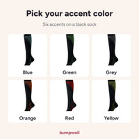 Infographic: the six accent colors of the compression socks