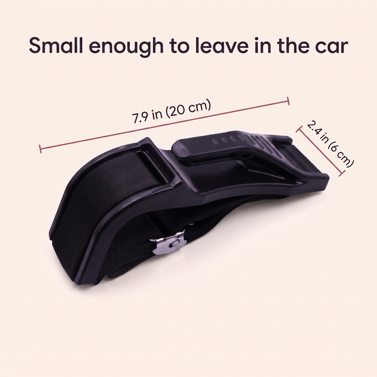 Seat belt adjuster size: 7.9 in long and 2.4 in wide